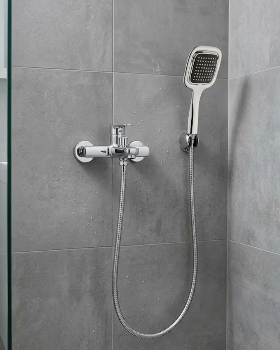 Siyah Duş Seti El Duşu Başlığı Spiral Hortum Dayanıklı Banyo Duş Aksesuarı