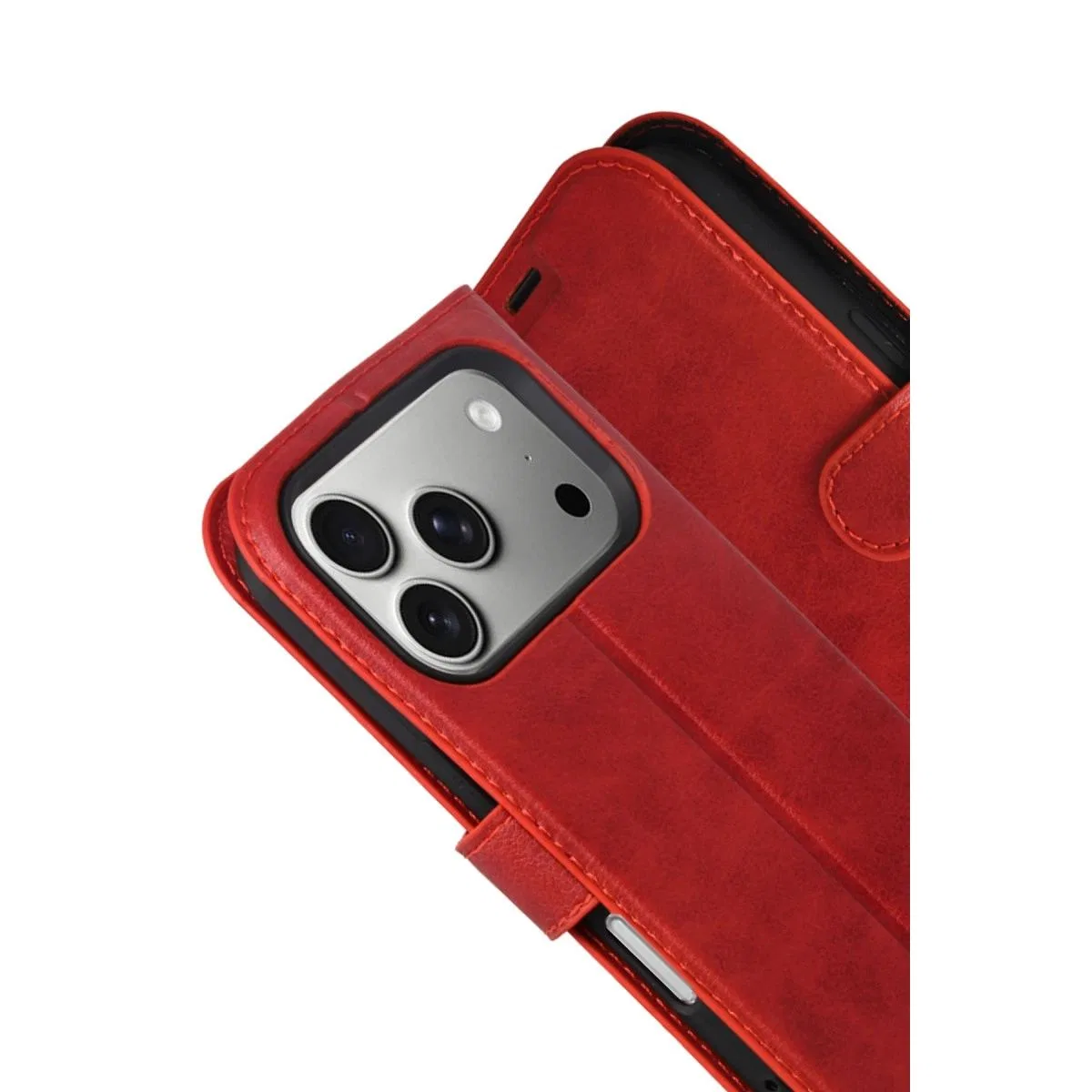 Apple İphone 17 Pro Max Trend S Plus Kapaklı Kılıf - Kırmızı görsel 2