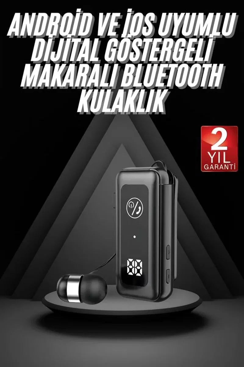 Makaralı Bluetooth Kulaklık Telefon Uyumlu Makaralı TF Kart Girişli Güç Göstergeli görsel 2