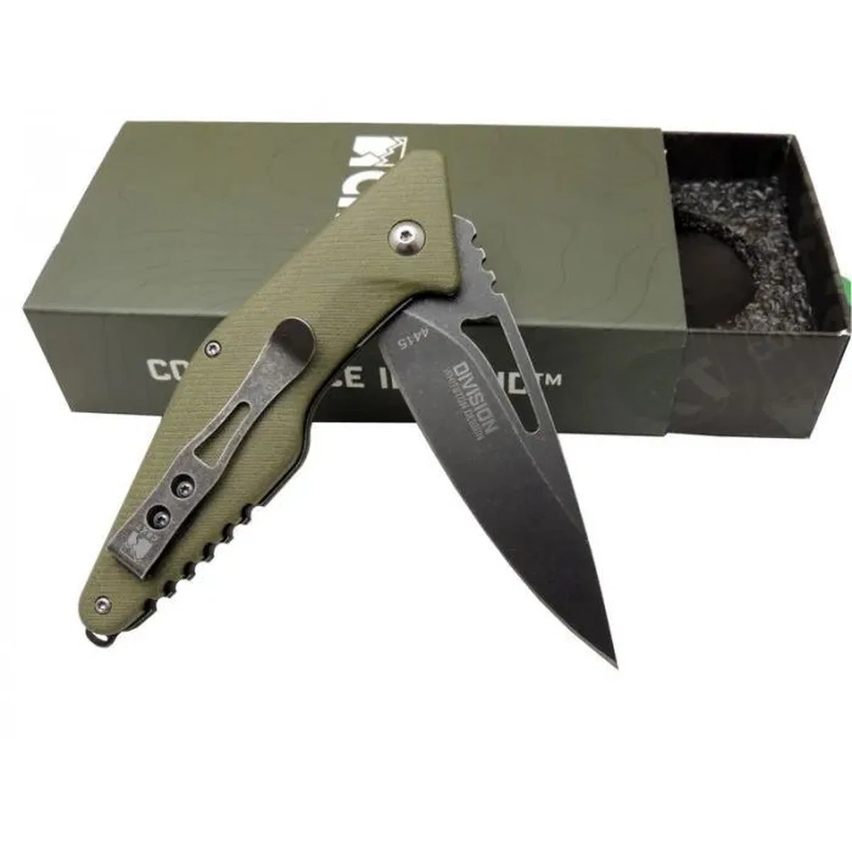 Crkt Dıvısıon 4415 Grn Kamp / Outdoor Çakı 21 Cm - Yarı Otomatik, Kemerlikli, Kutulu görsel 2
