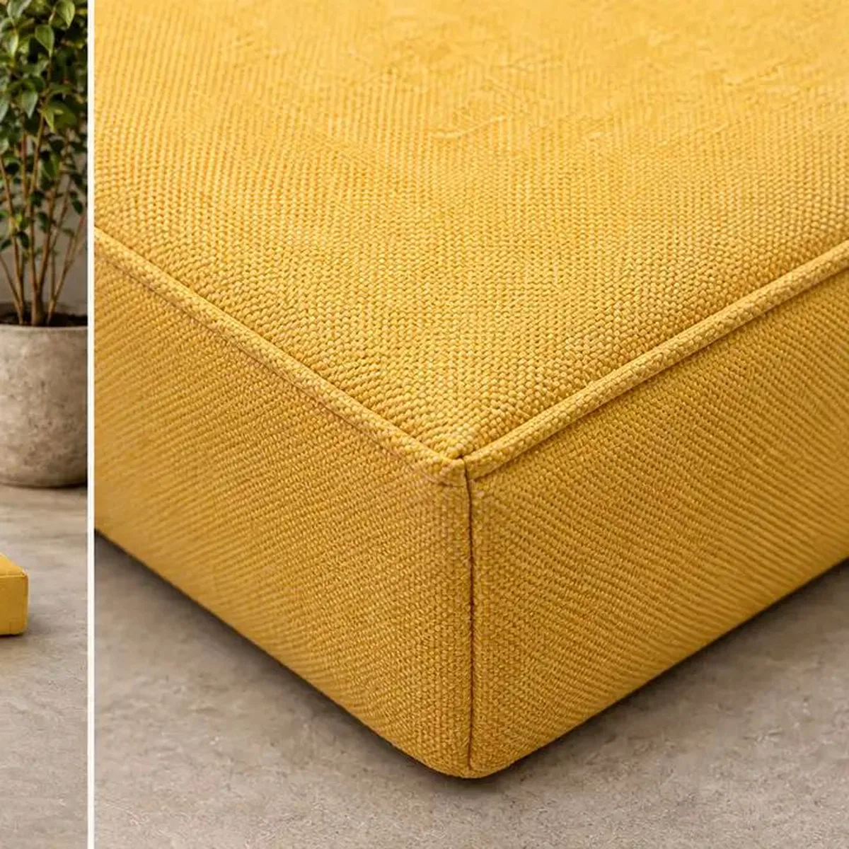 Kedi Köpek Yatağı Dikdörtgen Blok Bank Minderi · 50 × 100 × 7 cm · Hardal görsel 2