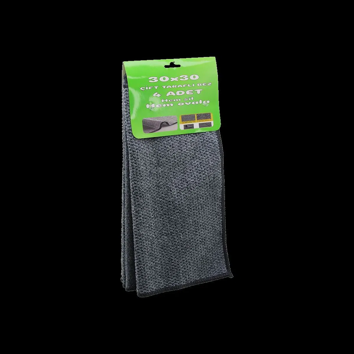 Çift Taraflı Mikrofiber & Tel Bez 4'lü (30x30 cm) - Zor Kir İçin görsel 2