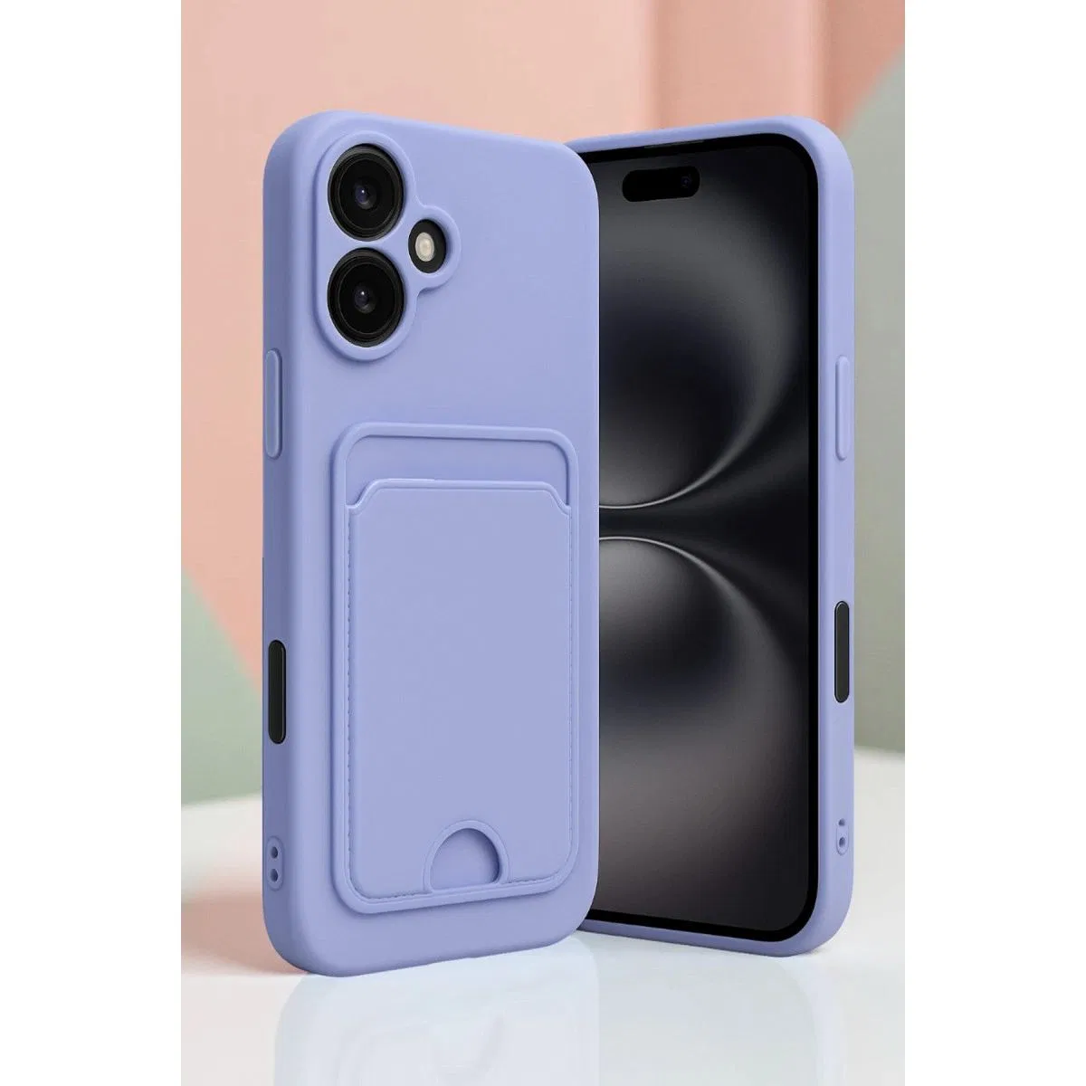 Apple İphone 16 Kılıf Kelvin Kartvizitli Silikon - Lacivert görsel 2