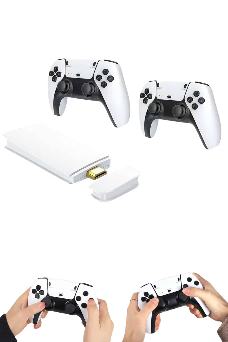 4K HD Görüntü Kaliteli Retro Game Stick 20000 Oyunlu Çift Kollu Beyaz Game Stick görsel 2
