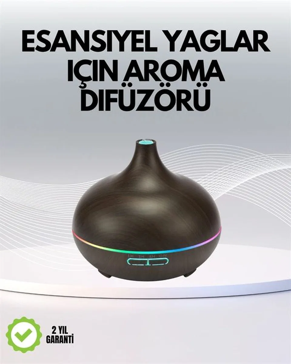 7 Renk Işıklı Ultrasonik Hava Difüzörü – Sessiz Ve Güvenli Kullanım