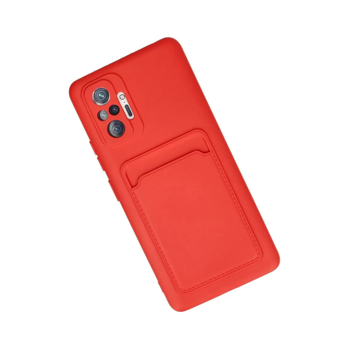 Xiaomi Redmi Note 10 Pro Kılıf Kelvin Kartvizitli Silikon - Kırmızı görsel 3