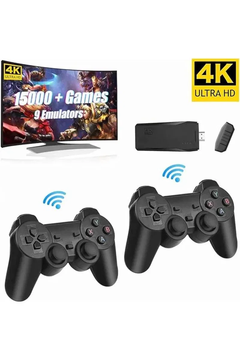 Retro Game Stick Çift Kol Kablosuz Atari Oyun Konsolu 2. 4g Uyumlu