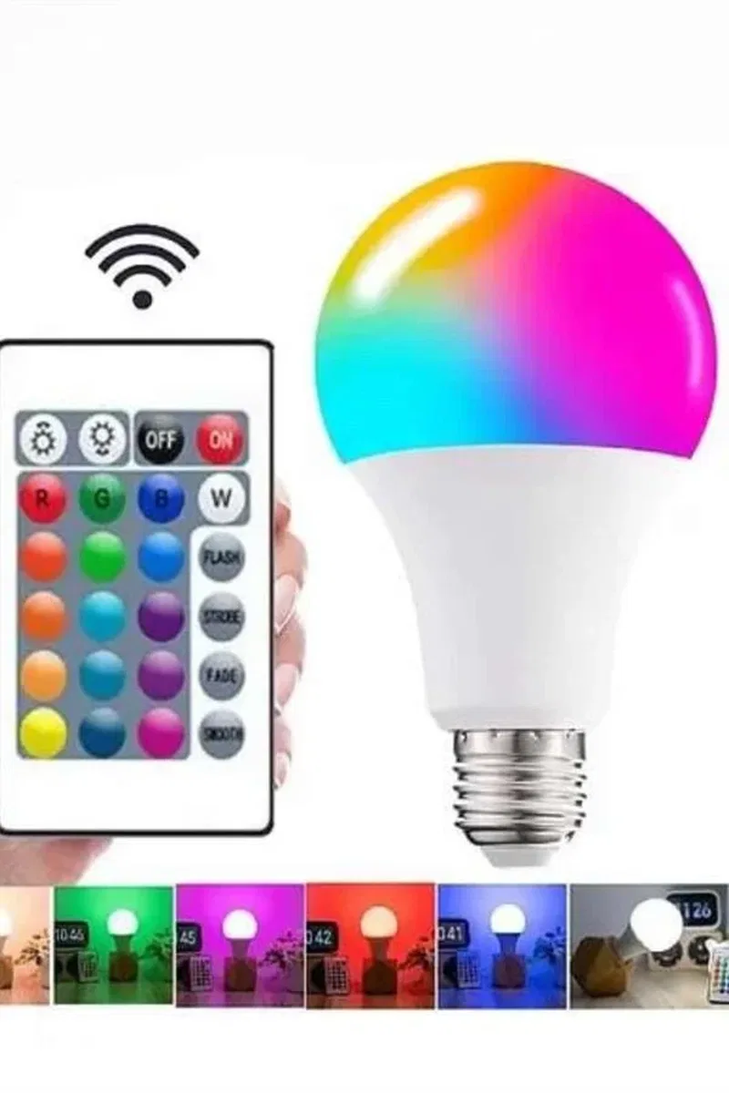 Ayarlanabilir Parlaklık RGB Led Ampul Beyaz Lamba Ve Renkli Ampul görsel 4