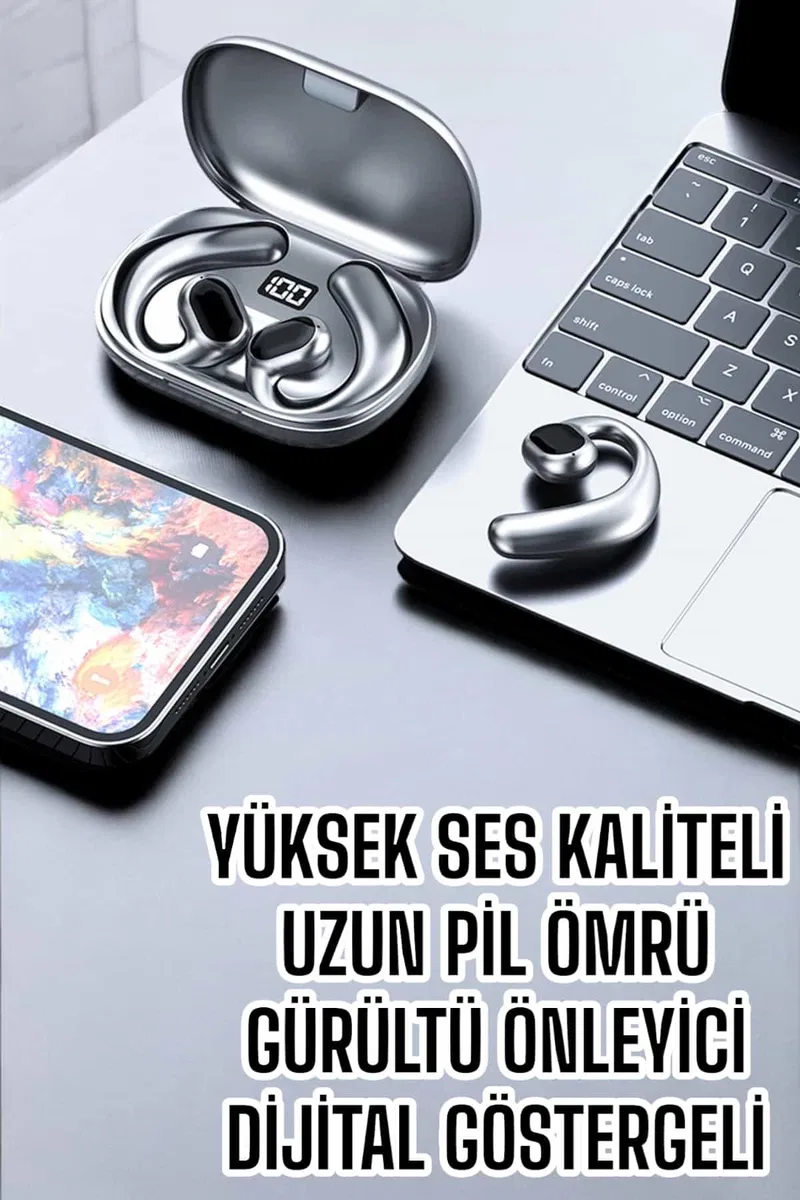 Bluetooth Kulaklık Küpe Görünümlü Yüksek Ses Kaliteli Gamer Kulaklık görsel 2