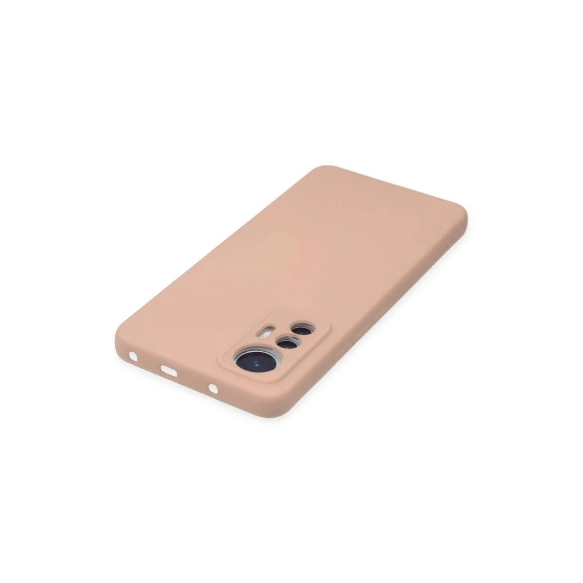 Xiaomi Mi 12 Lite Kılıf Nano İçi Kadife Silikon - Pudra görsel 4