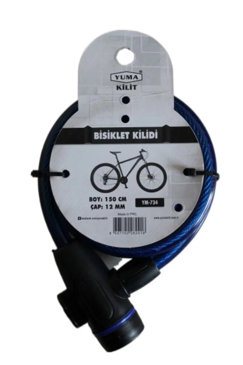 Yuma Ym- 734 150cm Mavi Bisiklet Kilidi görsel 2