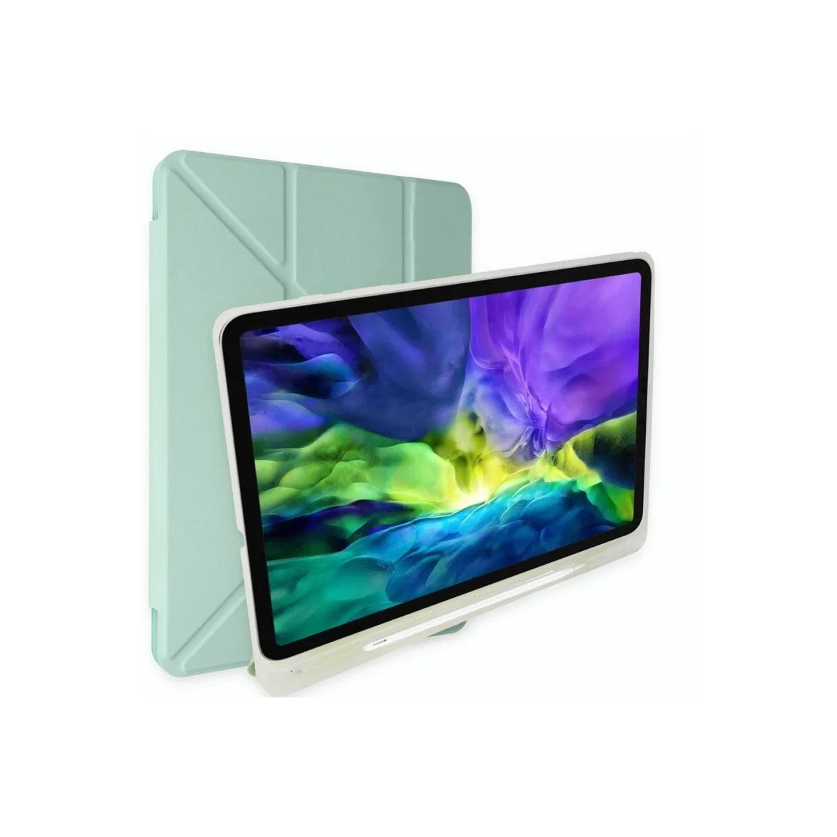 Apple İpad 10. 2 (8. nesil) Kılıf Kalemlikli Mars Tablet Kılıfı - Açık Yeşil
