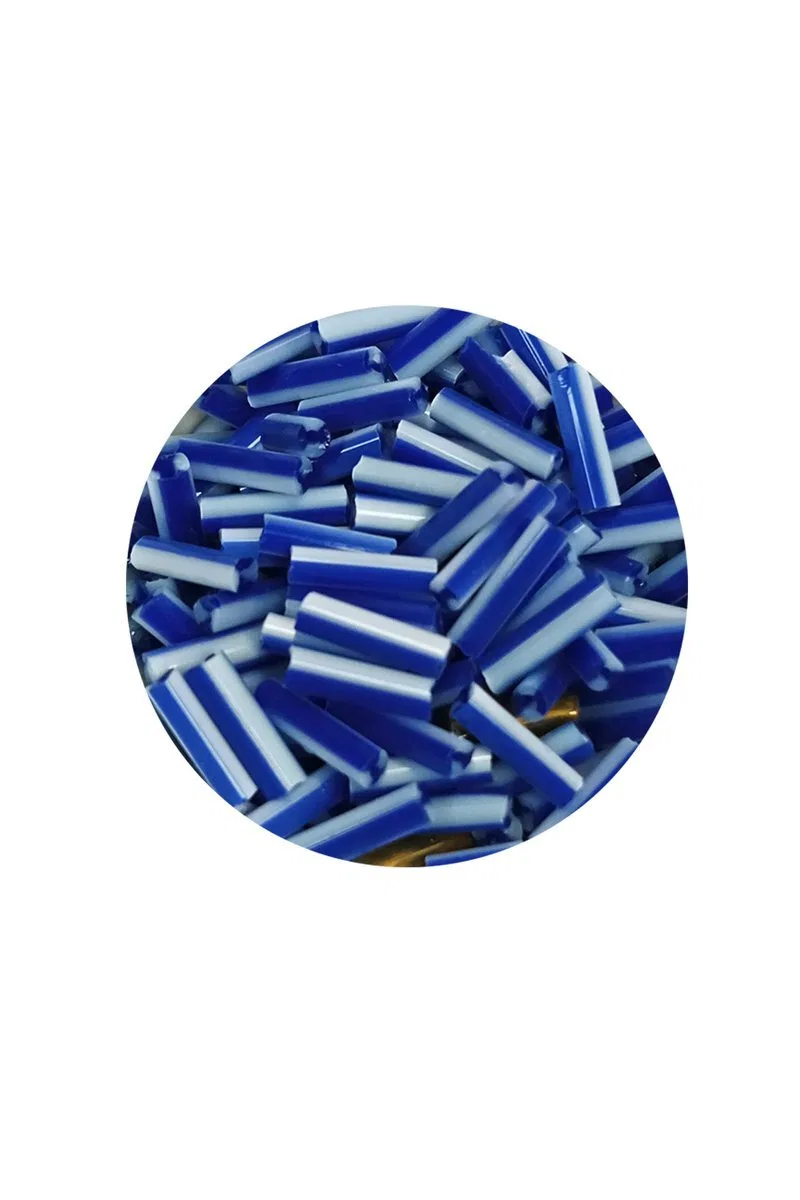 Uzun Boru Kesme Boncuk Çap 2mm Uzunluk 10 mm - 60 Gram - Mavi Beyaz - BNC275 görsel 2