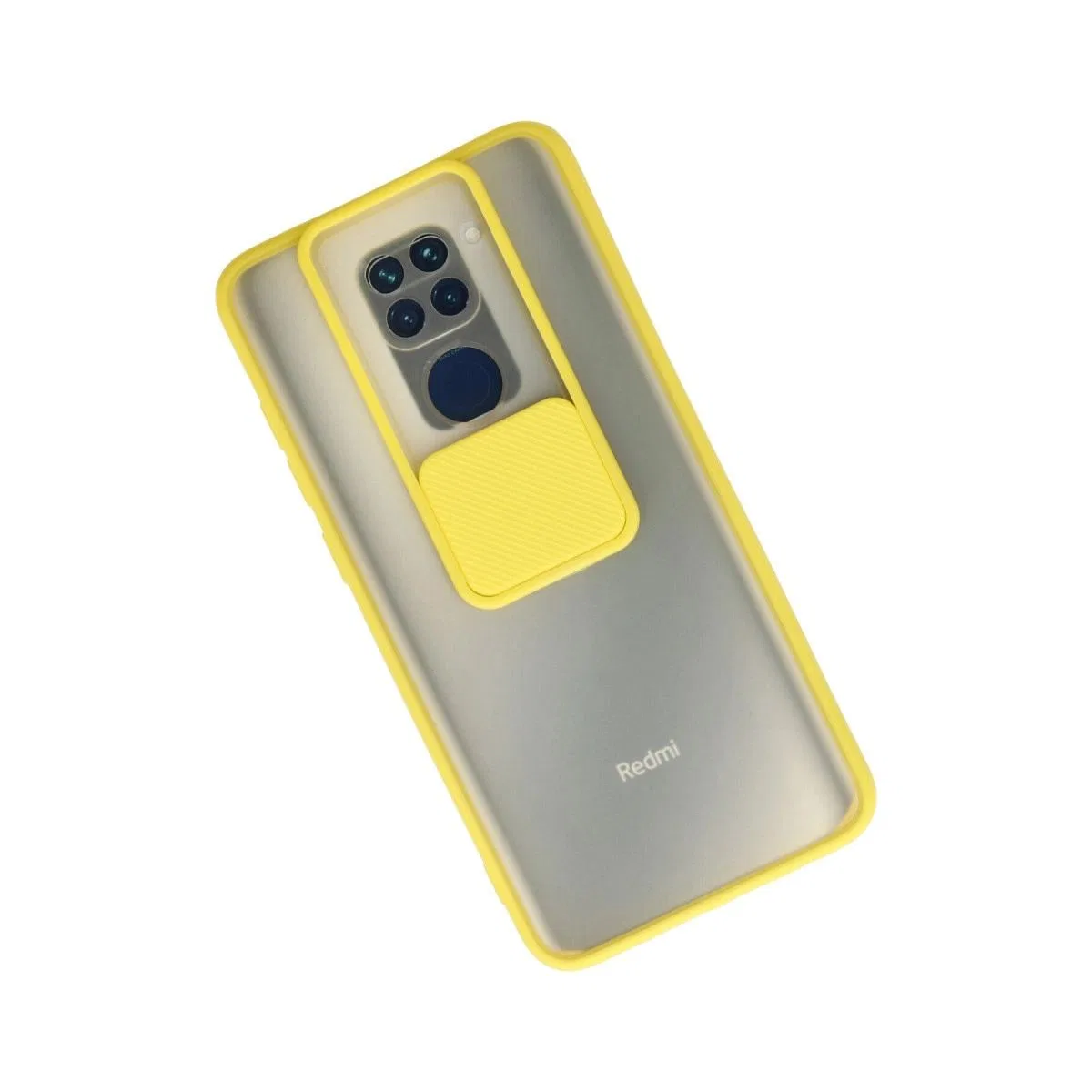 Xiaomi Redmi Note 9 Kılıf Palm Buzlu Kamera Sürgülü Silikon - Sarı görsel 2