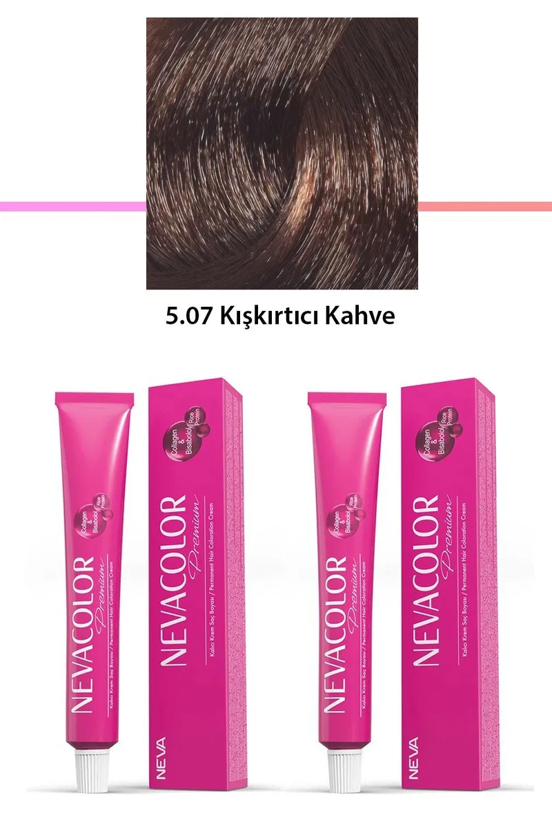 2 li Set Premium 5. 07 Kışkırtıcı Kahve - Kalıcı Krem Saç Boyası 2 X 50 g Tüp