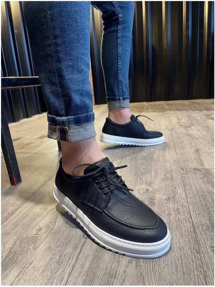 Erkek Ayakkabı Ayakkabı Bağcıklı Klasik Cilt Casual Ofis Dengeli görsel 2