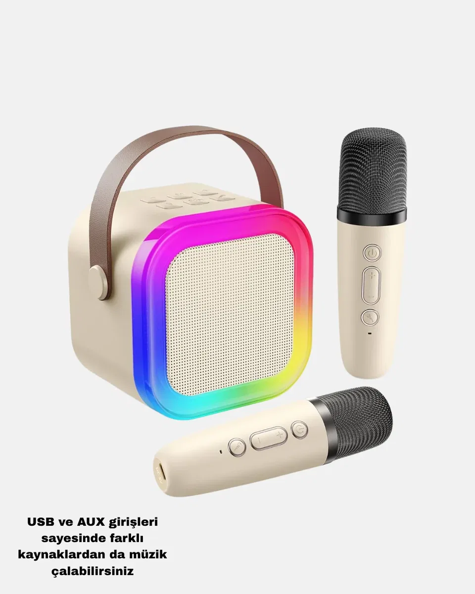 Taşınabilir Karaoke Hoparlör Bluetooth 5. 0 ve Çift Mikrofonlu görsel 5