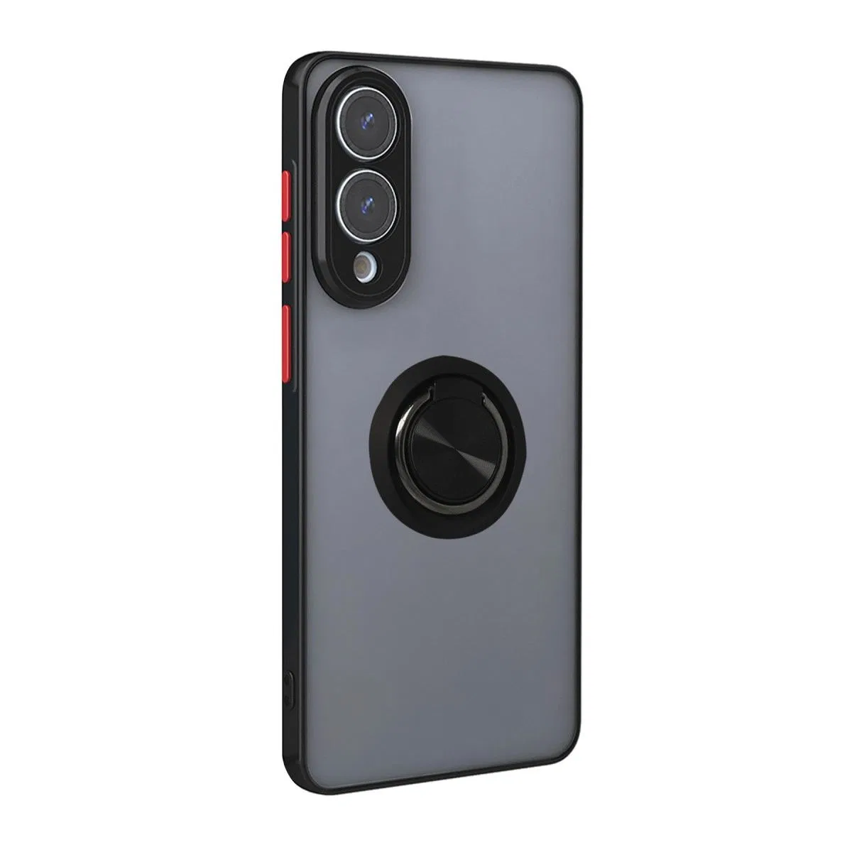 Samsung Galaxy S25 Edge Kılıf Montreal Yüzüklü Silikon Kapak - Siyah görsel 3