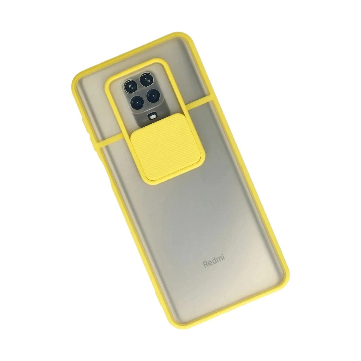 Xiaomi Redmi Note 9 Pro Kılıf Palm Buzlu Kamera Sürgülü Silikon - Sarı görsel 2