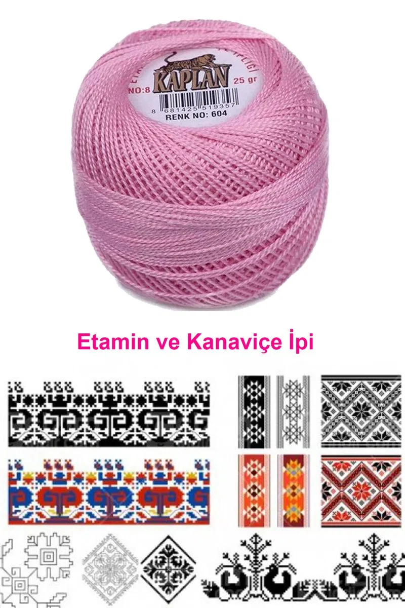 Kaplan Etamin Ve Kanaviçe İpi 8 No Kod/Renk: 604 - Royaleks görsel 2