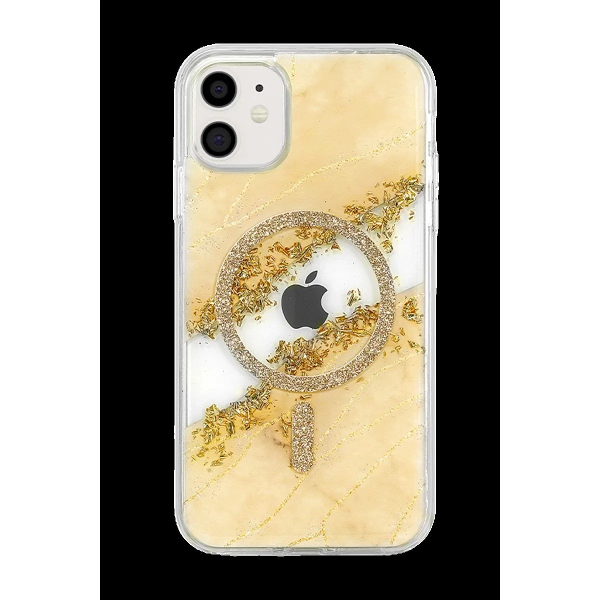 Onegif Apple İphone 11 Lotus Simli Magsafe Kapak - Gümüş görsel 3