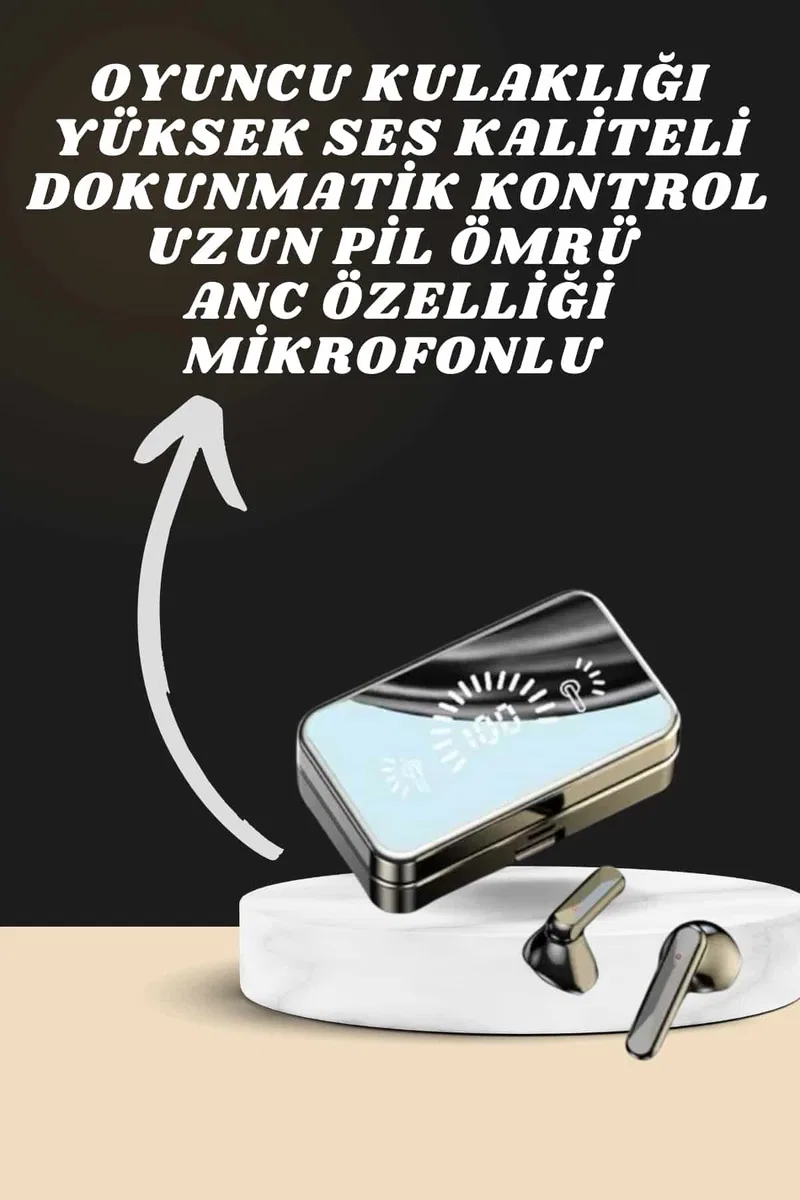 Aynalı Bluetooth Kulaklık ve 7 Kordonlu Akıllı Saat Dijital Göstergeli Uzun Pil Ömrü görsel 2