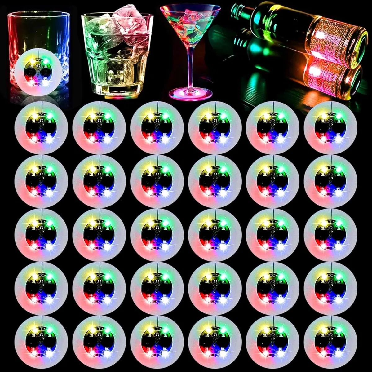 Işıklı Yapışkanlı Bardak Altı Aparatı Ledli 3 Modlu 6 Cm Çap 1 Adet görsel 2