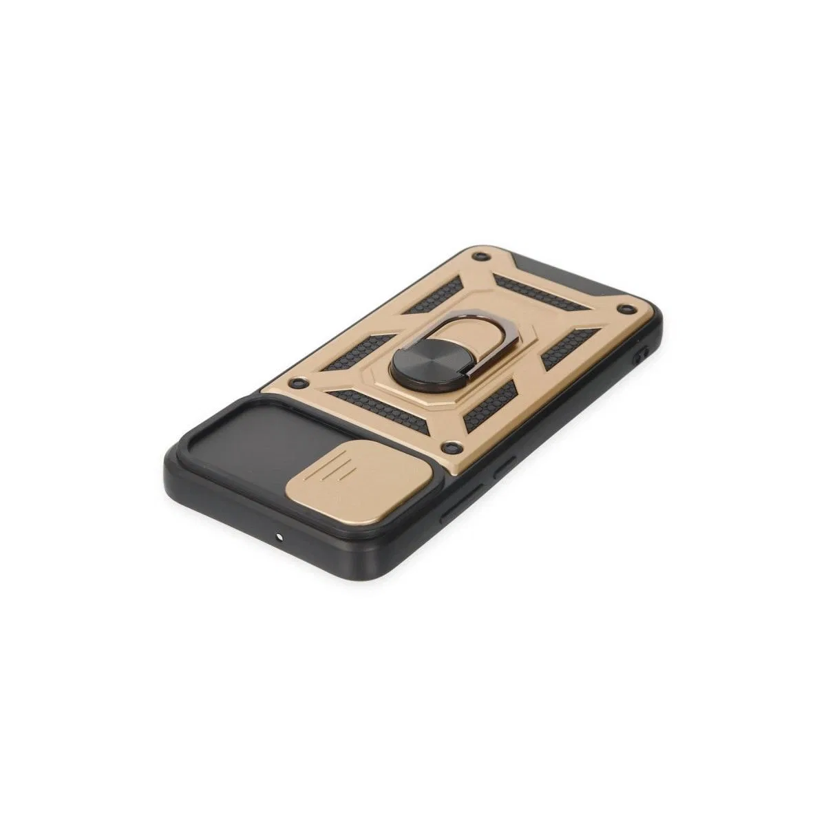 Samsung Galaxy A03 Kılıf Pars Lens Yüzüklü Silikon - Gold görsel 5