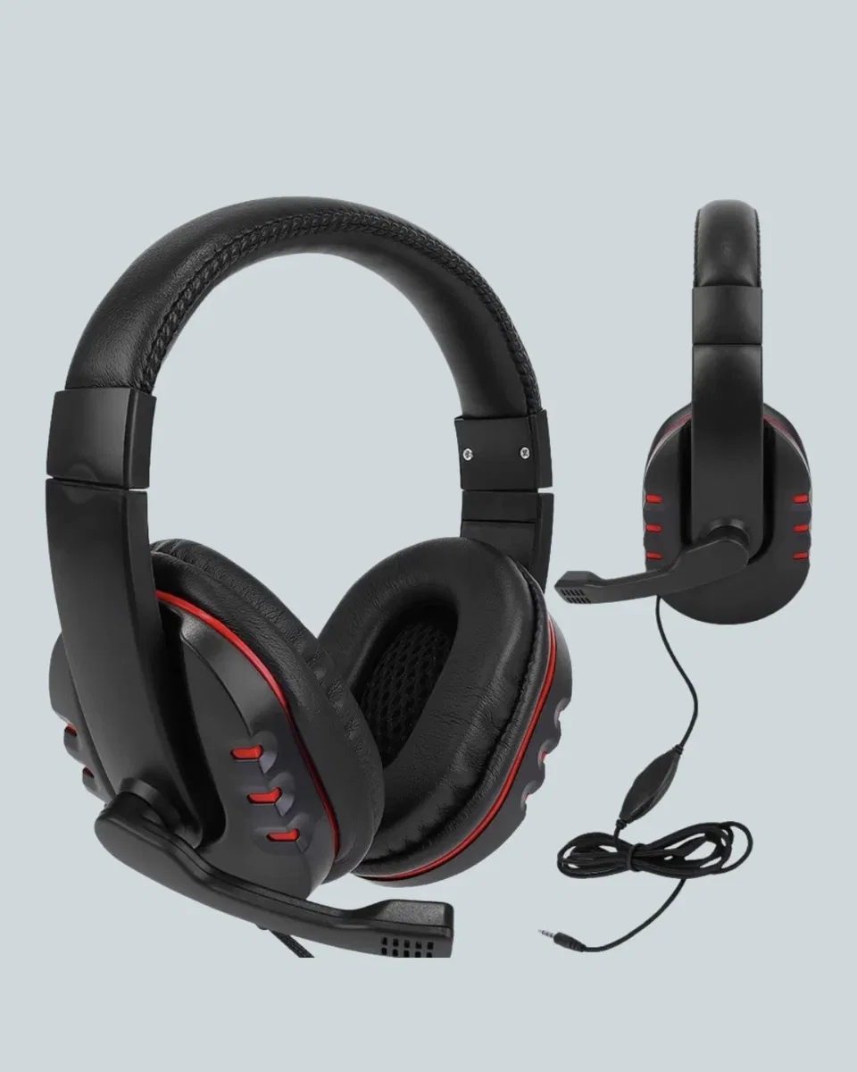 Kırmızı Gaming Headset Mikrofonlu Sağlam Kablolu Konforlu görsel 4