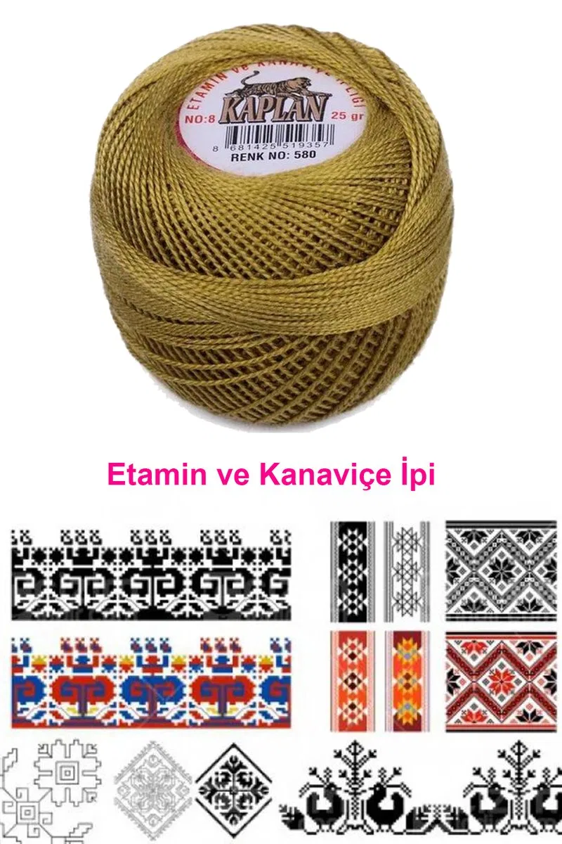 Kaplan Etamin Ve Kanaviçe İpi 8 No Kod/Renk: 580 - Royaleks görsel 2