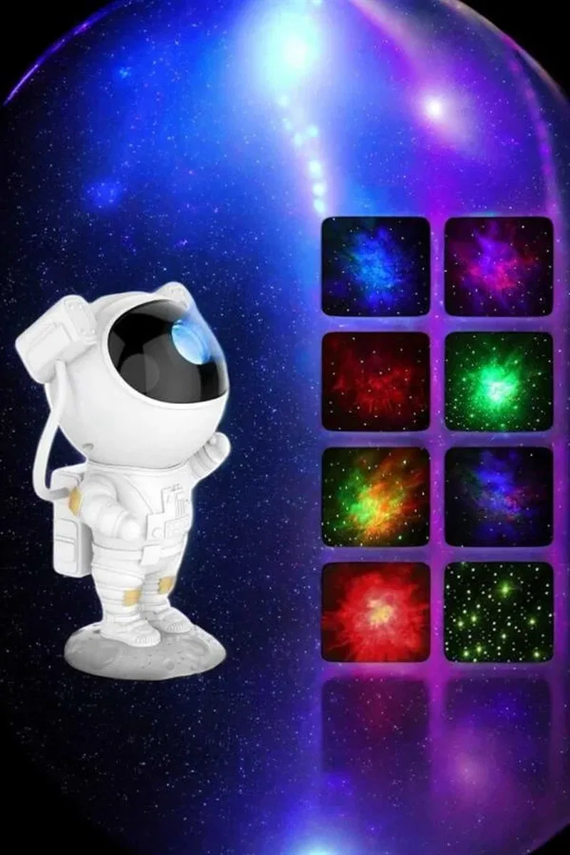 Astronot Bluetooth Hoparlör Gökyüzü Projektör Gece Lambası görsel 4