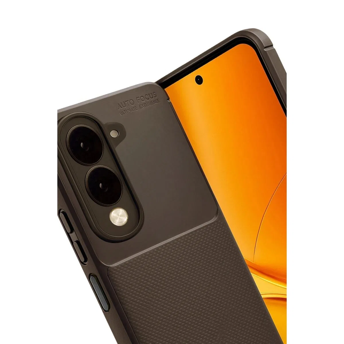 Vivo Y29s Auto Focus Karbon Kapak - Kahverengi görsel 2