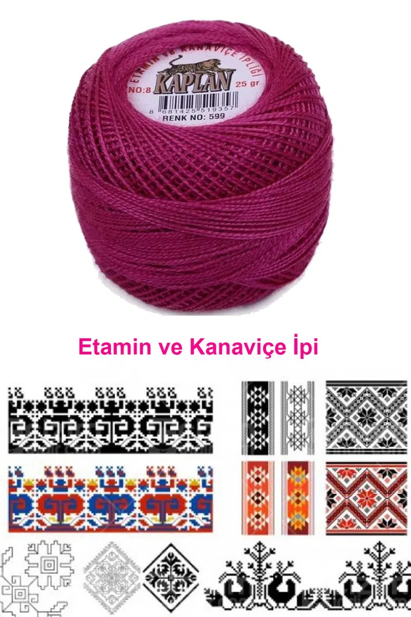 Kaplan Etamin Ve Kanaviçe İpi 8 No Kod/Renk: 599 - Royaleks görsel 2