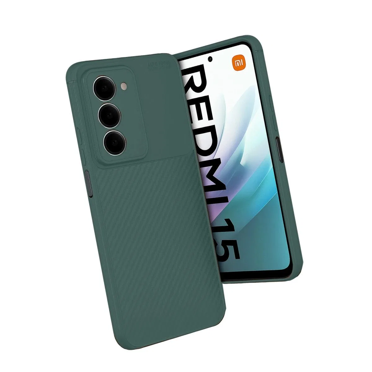Xiaomi Redmi 15 4g Auto Focus Karbon Kapak - Koyu Yeşil görsel 3