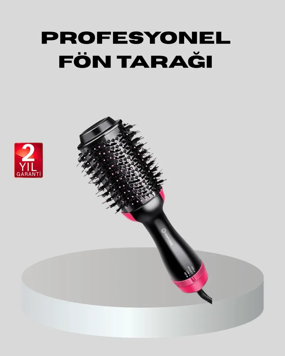 1200W Fön Tarağı – 3 Isı Ayarı, Negatif İyonlu, Hızlı ve Pürüzsüz Sonuç
