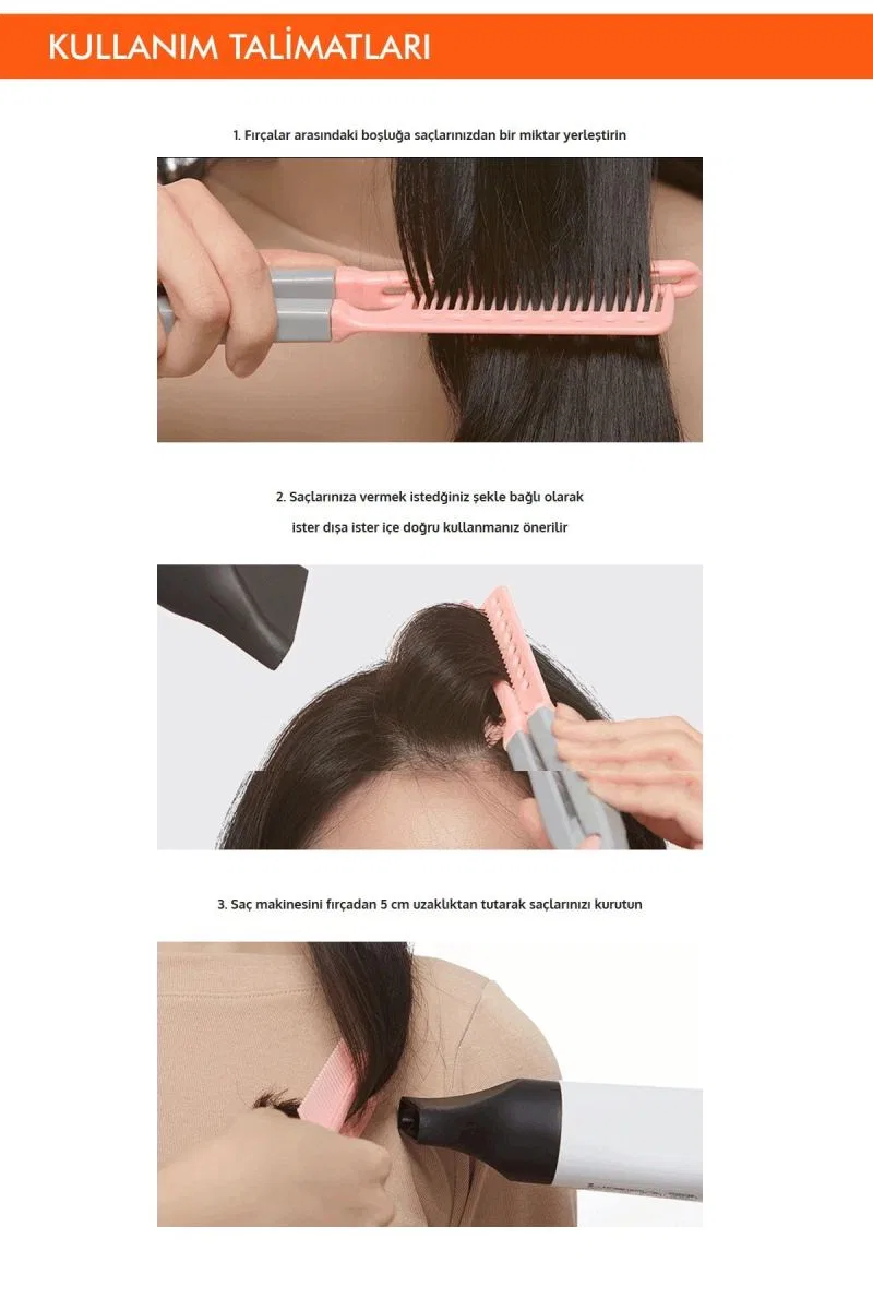 Saçlara Kolay Şekil Veren Saç Kurutma Fırçası Apıeu Easy Hair Dry Brush görsel 2