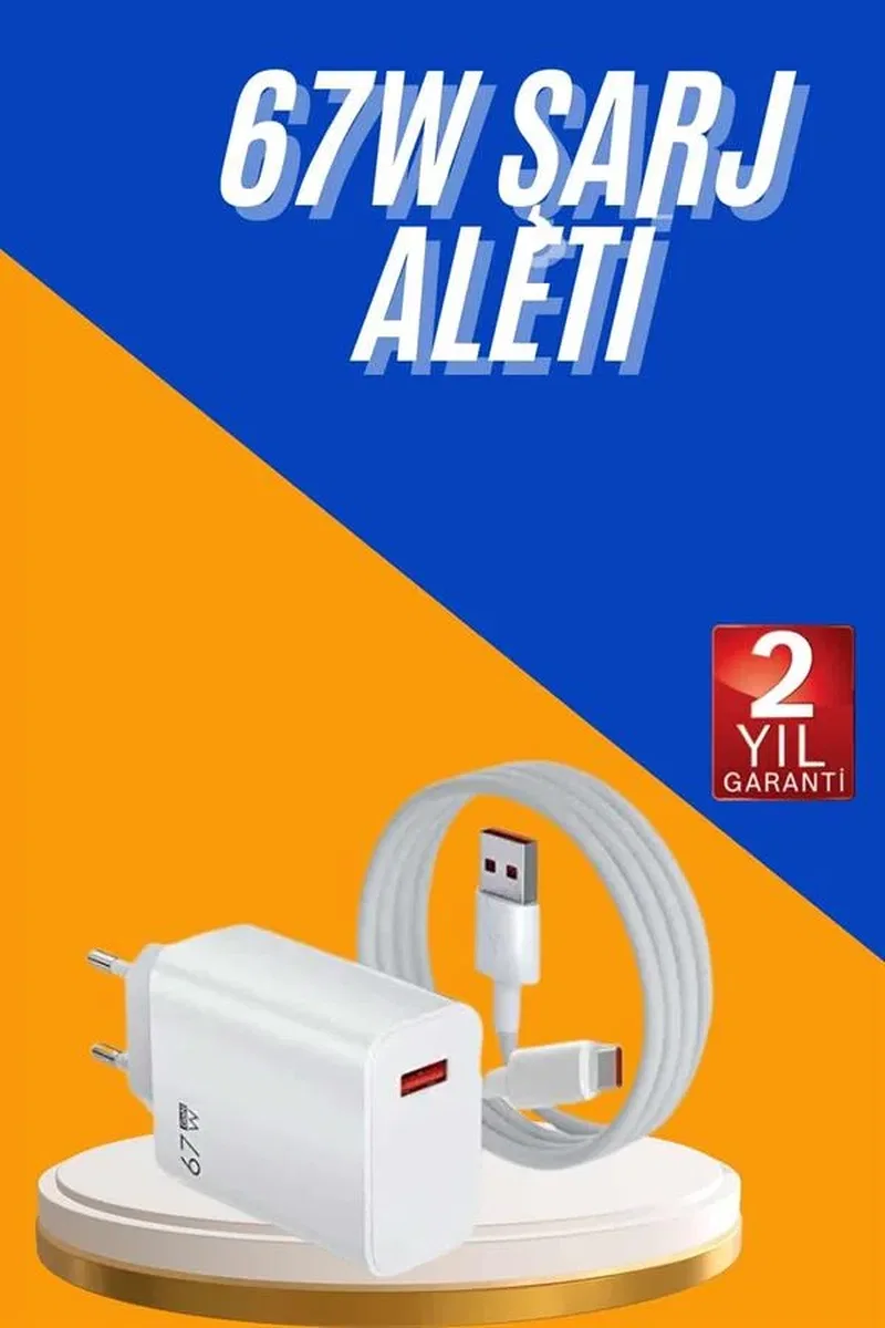 67W Hızlı Şarj Yüksek Voltaj Korumalı Type C Şarj Adaptörü görsel 2