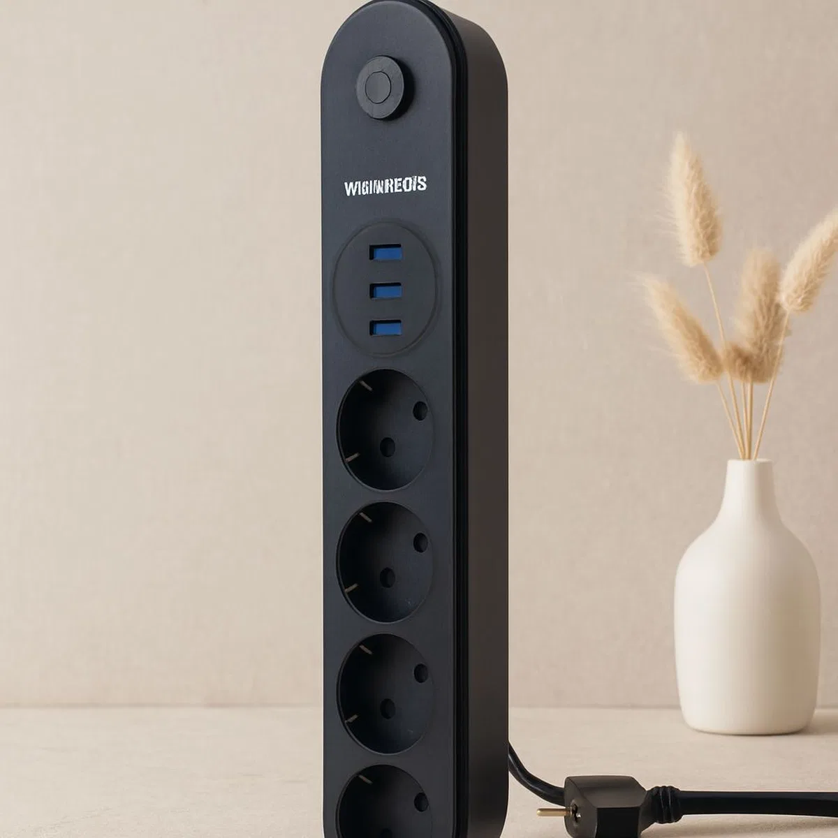 Termal Korumalı Anahtarlı 4'lü Uzatma Kablosu 3 USB 2 m