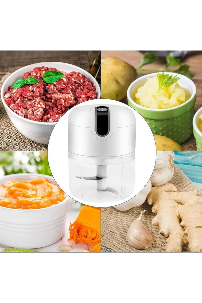 Rondo Doğrayıcı 250 ML Taşınabilir USB Şarjlı Pratik El Rondo Blender Yeni Nesil görsel 4