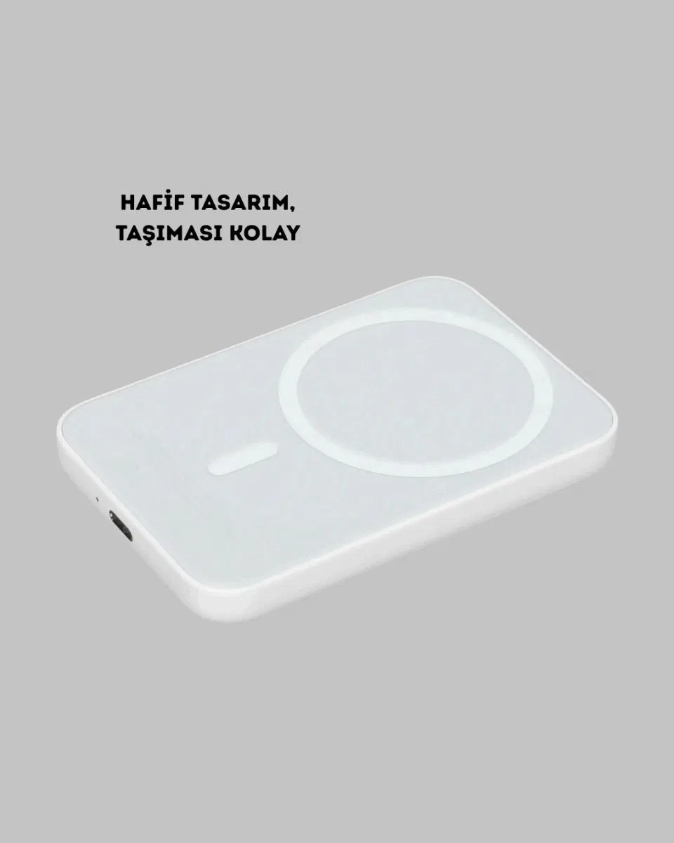Manyetik Kablosuz Powerbank – İphone 12/13/14/15 Uyumlu, Hızlı Şarjlı, Ultra Hafif görsel 5