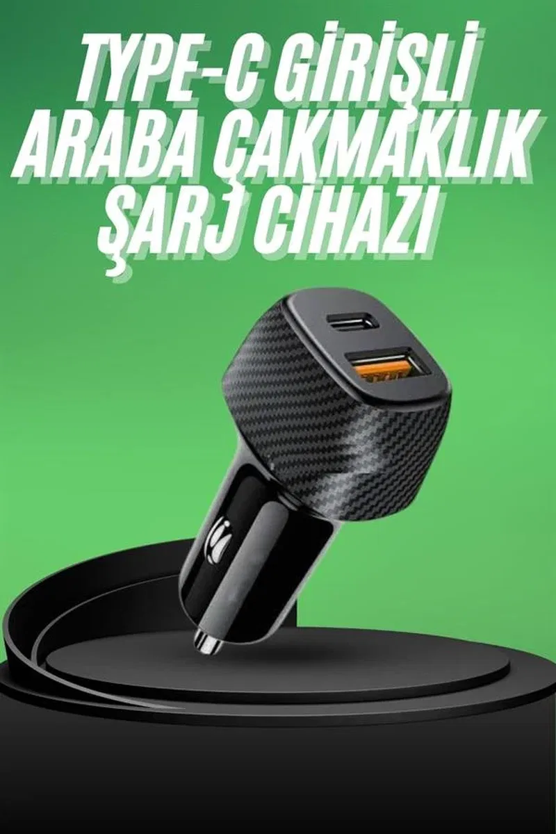 Type-C Girişli Araba Çakmaklık Şarj Cihazı 38W Oto Çakmaklık görsel 2