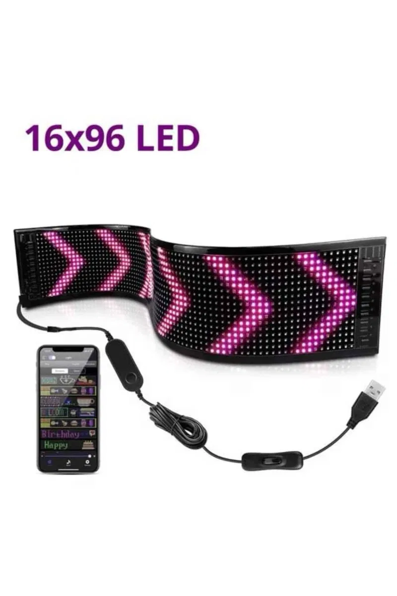 Led Ekran Matrix Panel En Büyük Boy 16x96 Araba Yazısı görsel 2