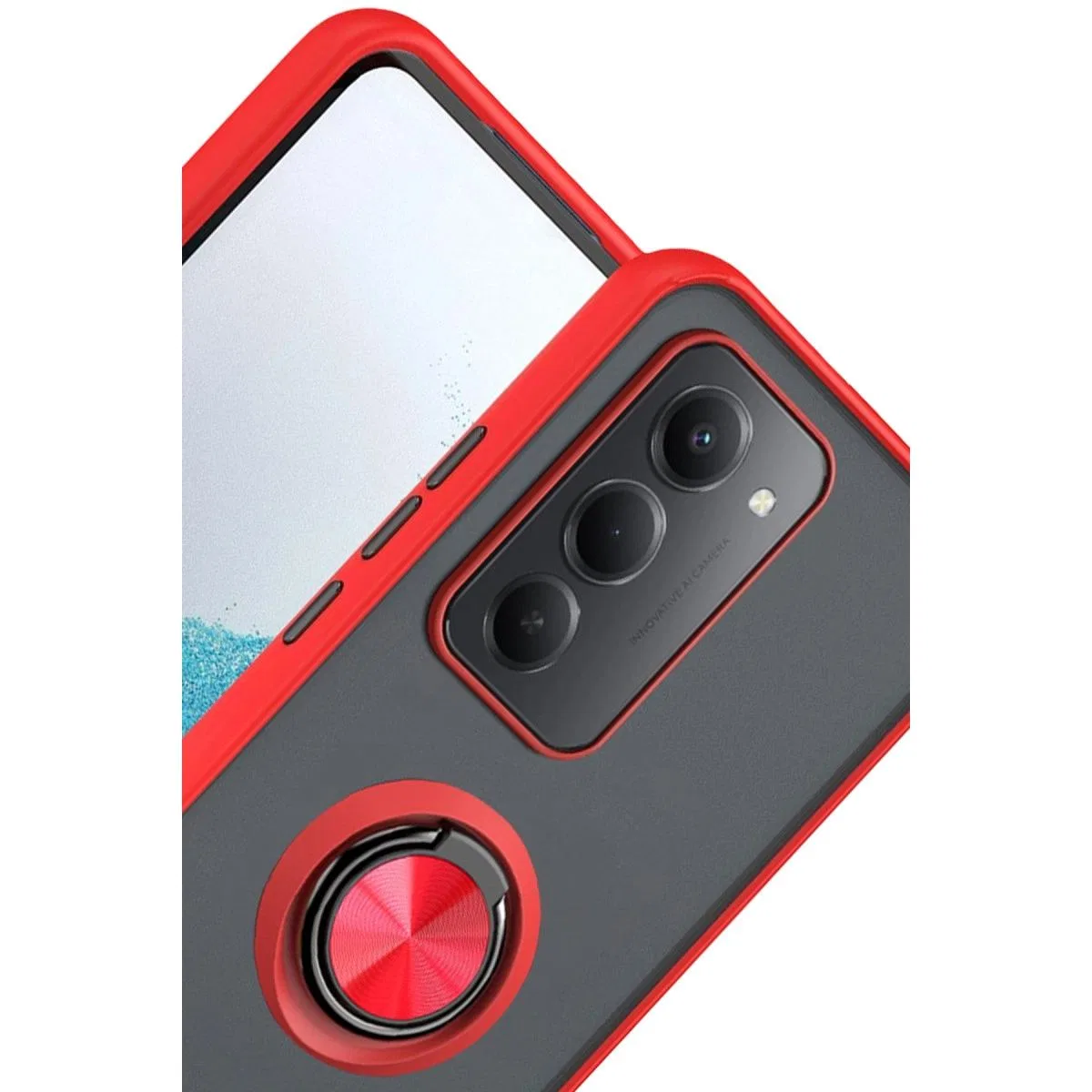 Xiaomi Redmi 15 4g Montreal Yüzüklü Silikon Kapak - Kırmızı görsel 2