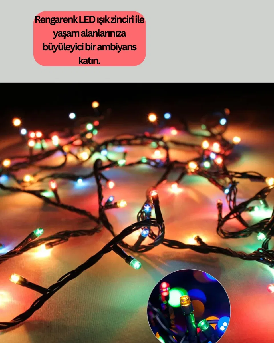 8 Modlu LED Işık Zinciri İç Mekan Dekoratif Aydınlatma Yeni Nesil görsel 2