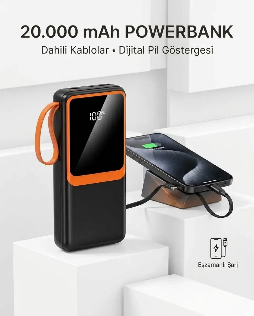 20000 mAh Yüksek Kapasiteli Powerbank