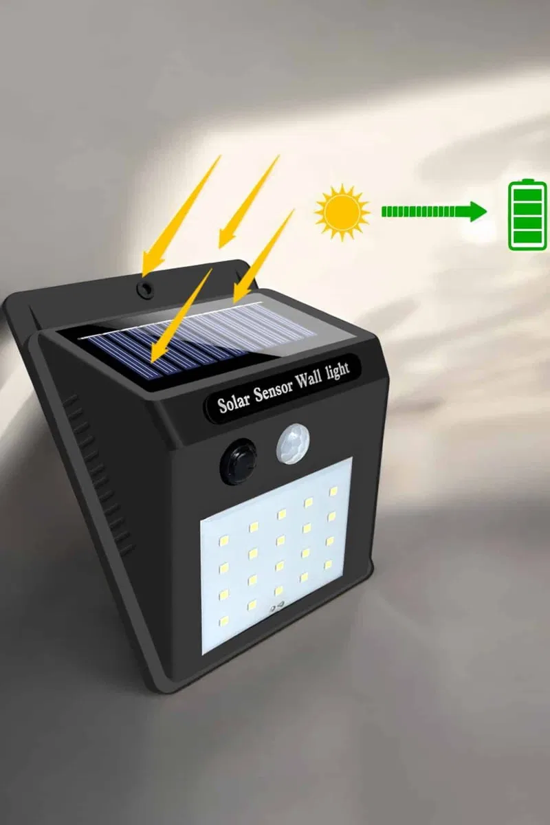 Güneş Enerjili Bahçe Lambası Solar Gece Aydınlatma Sensörlü Lamba görsel 3