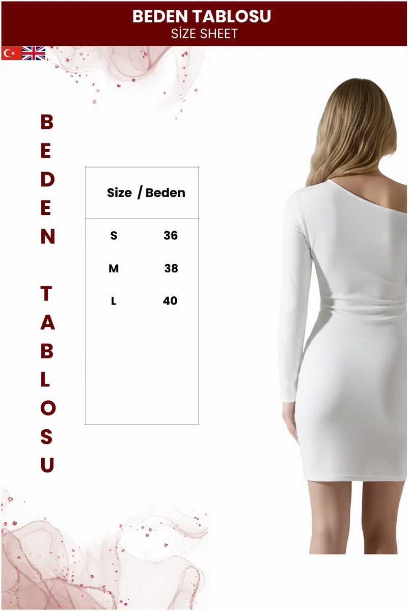 Kadın Asimetrik Kesim Mini Elbise görsel 5