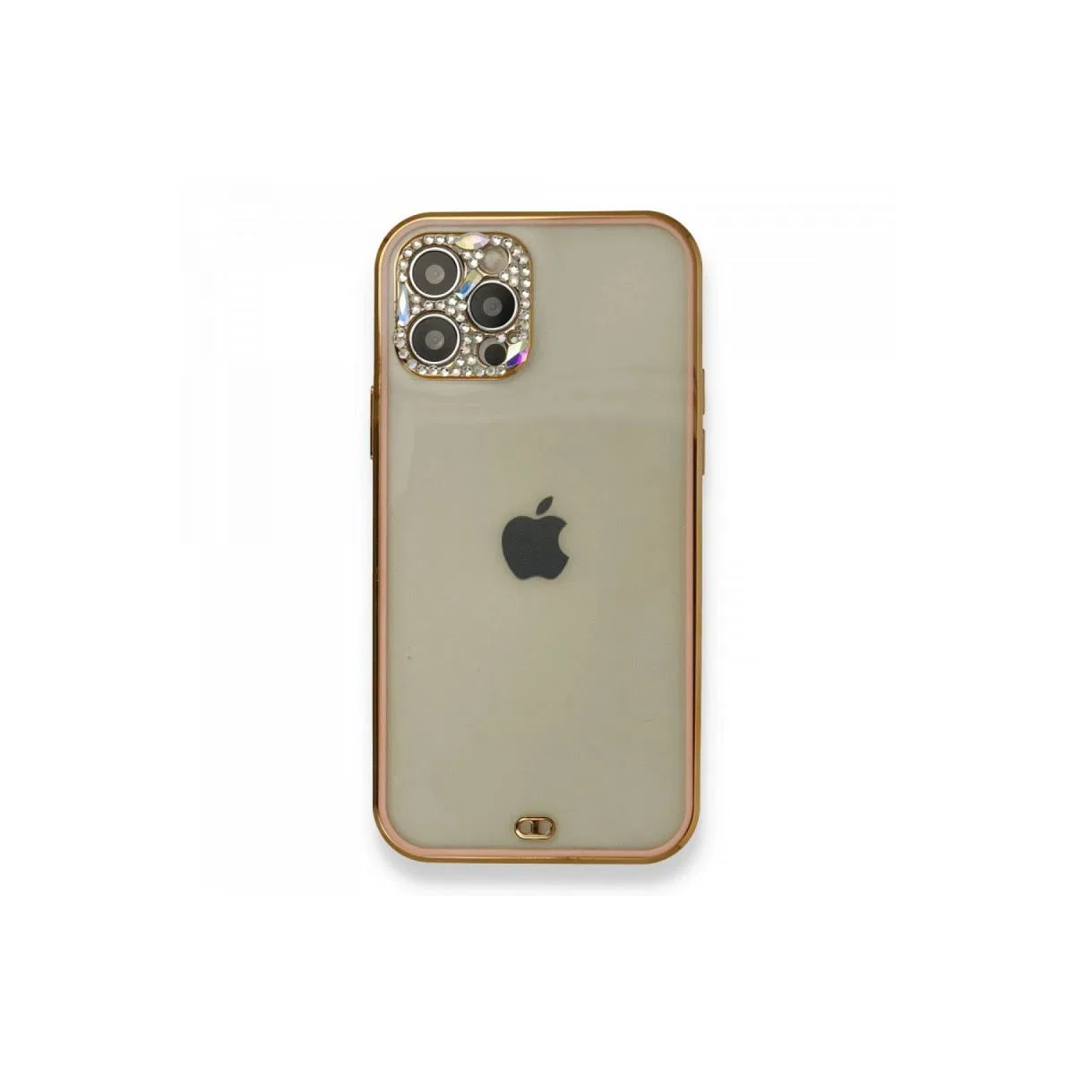Apple İphone 12 Pro Kılıf Liva Taşlı Silikon - Pembe