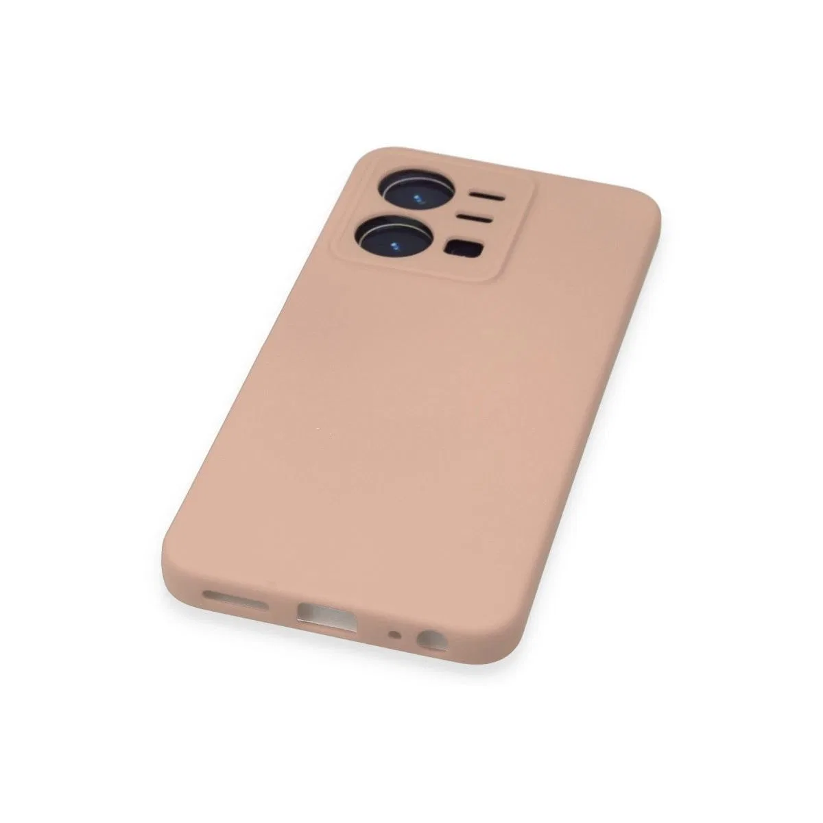 Vivo Y35 Kılıf Nano İçi Kadife Silikon - Pudra görsel 5