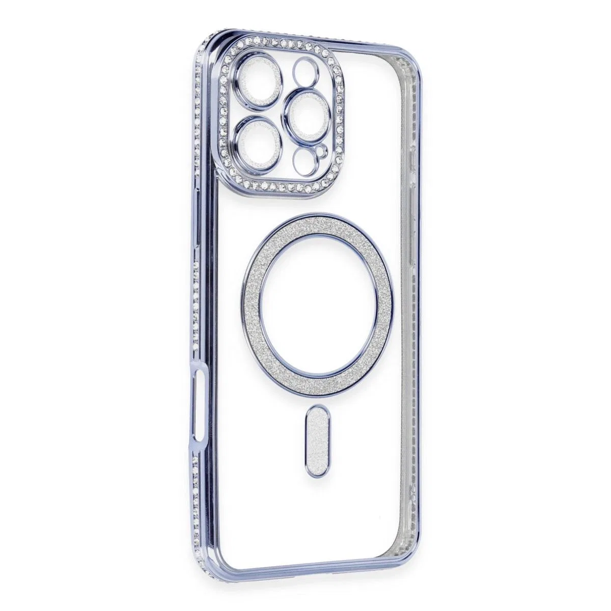 Apple İphone 16 Pro Kılıf Joke Simli Magneticsafe Kılıf - Mavi görsel 3